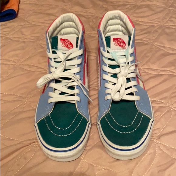 multi colored high top vans